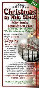 Christmas on Main Street: Dec 8-10, 2023 – Wellsboro, PA