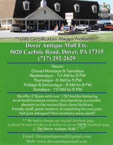 Dover Antique Mall 2025 Sale Dates