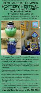 Annual Summer/Fall Pottery Festival – Jun21, 2025/Oct4, 2025