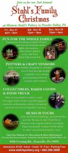 Stahl’s Pottery – Family Christmas (Nov21-23, 25) // Summer Fest (Jun20, 26)