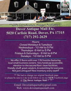Dover Antique Mall – 2026 Sale Dates