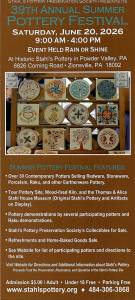 Stahl’s Pottery – Summer Fest [6/20/26] // Autumn Fest [10/3/26]